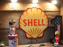 1円 新品 アメリカンな雰囲気が最高 シェル SHELL メタルサインプレート 看板 男前インテリア_画像2