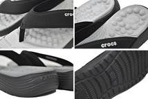 22cm クロックス リバイバ フリップ フロップ サンダル ブラック CROCS REVIVA FLIP BLACK W6_画像4