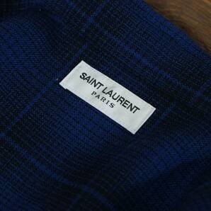 SAINT LAURENT PARIS ウェスタンチェックシャツ S ブルー サンローランパリの画像6