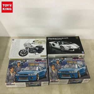 1円〜 フジミ 1/24 湾岸ミッドナイト R33GT-R RG0デモカー、アオシマ 1/24 ランボルギーニ アヴェンタドール LP700-4 ロードスター他