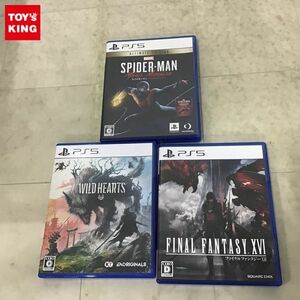 1円〜 PlayStation 5 ソフト ファイナルファンタジーXVI、WILD HEARTS、スパイダーマン マイルズ・モラレス