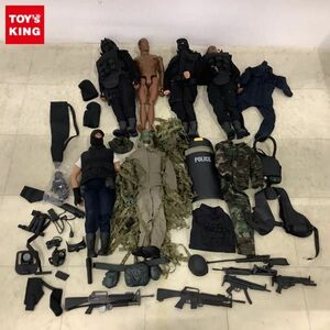 1円〜 訳あり フィギュア等 ミリタリー 兵士 特殊部隊員 シールド 迷彩服 ギリースーツボンベ 銃 ガスマスク 暗視ゴーグル 他