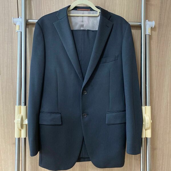 Perfect Suit FActory スーツ ブラック ストライプ 175〜180cm ウエスト84cm