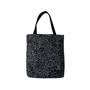 村上隆 Flowers and Skulls Jacquard Denim Tote Bag Black トートバッグ 新品 タグ付き フラワー スカル 奈良美智 草間彌生の画像1