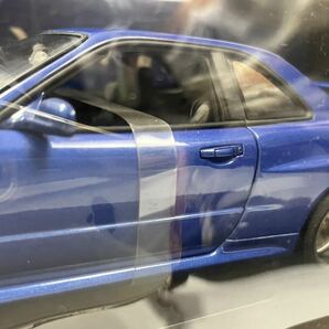 ▽ AUTOart 1/18 日産 スカイライン GT-R R34 Vスペック II ベイサイドブルー ダイキャストモデルカー / 262343 / 329-1の画像5