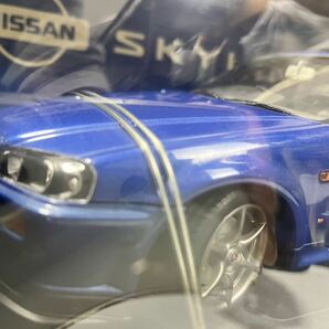 ▽ AUTOart 1/18 日産 スカイライン GT-R R34 Vスペック II ベイサイドブルー ダイキャストモデルカー / 262343 / 329-1の画像4