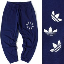 新品 adidas originals アディダス オリジナルス スウェット パンツ L 青 ジョガーパンツ トレフォイル メンズ ロゴ刺繍 秋冬 ◆CN1899A_画像1