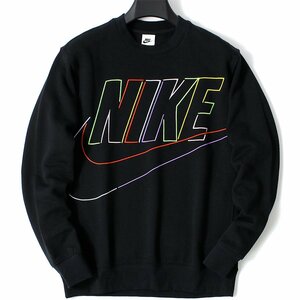 新品 NIKE ナイキ 裏起毛 スウェット トレーナー XL 黒 プルオーバー ビッグロゴ フリース メンズ カジュアル 刺繍 ブラック ◆CS2066B