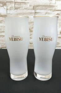 【エビスビールグラス】乳白色グラス☆ビールグラス☆2客セット♪美品!!