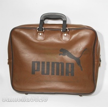 プーマ PUMA トラベルバッグ ブリーフケース 740-70-194 茶色 ブラウン 39cm 中古 美品 ビンテージ _画像1