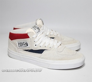 バンズ ハーフキャブ スニーカー オフホワイト / レッド / ブルー スエード US6.5 24.5cm 美品 使用僅か VANS HALF CAB RETRO BLOCK