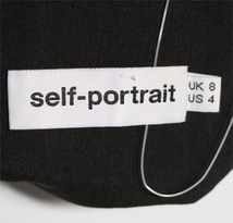 セルフポートレイト Self-Portrait ワンピース ノースリーブ ブラック 刺繍 US4 UK8 サイズ ML 未使用 Ebony Lace Trim Maxi Crepe Dress_画像4