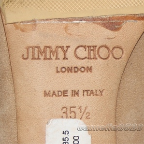 JIMMY CHOO ジミーチュウ ヒール パンプス ラウンドトゥ サンドベージュ スエード 35.5 サイズ 約22.5～23cm イタリア製 中古 美品の画像4
