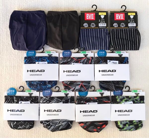 BROS&B.V.D&HEAD ビキニ ブリーフ Lサイズ シンプル&ストライプ 綿80%&デザイン 11枚セット