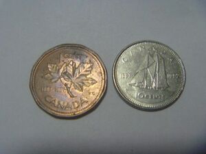 カナダ 古銭 建国125周年記念硬貨 2種 コイン 外国貨幣 外国銭 セット まとめ売り 同梱割引あり