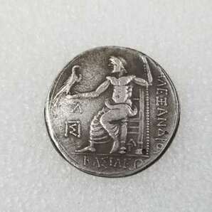 1円スタート アンティークコイン 古代コイン BC328~323 アレキサンダー大王レプリカ 409の画像3