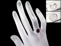 1円～【ジュエリー極】ブランド刻印有 良質天然ロードライトガーネット3.06ct＆ダイヤモンド0.08ct 高級Pt900リング t4024vm【送料無料】_画像4