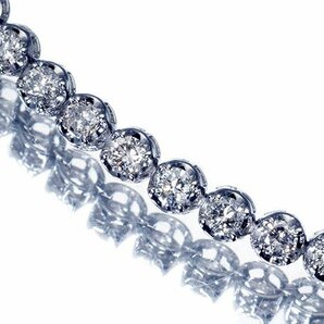 1円～【ジュエリー極】ゴージャスな煌めき！天然ダイヤモンド3.00ct 高級K18WGフルエタニティブレスレット a910ix【送料無料】の画像1