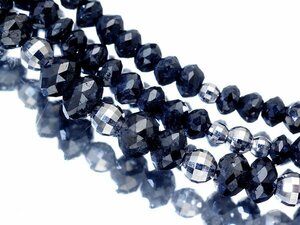 1円～【ジュエリー極】漆黒の輝き！良質天然ブラックダイヤモンド50.00ct 高級K18WGクラスプ70cmロングネックレス k8362vrlm【送料無料】