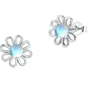 A146 Pierce Silver Flower Moonstone Ladies Silver 925