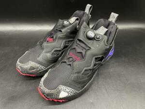 C375［中古品］REEBOK insta pump fury リーボック　黒/赤/紫　USA9・2/1 スニーカー