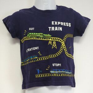 80 Tシャツ 半袖 半袖Tシャツ　男の子　乗り物　電車　プラレール好きに!