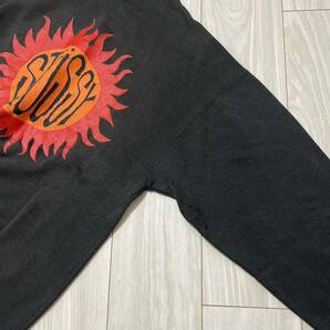 80s 初期 OLD STUSSY スウェット 古着 ビンテージ アメリカ ステューシー 黒タグ R無し USA SUN SOL ロゴ スウェット トレーナーの画像10