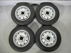 ★激安即決★ 中古タイヤ＆ホイール 4本セット YOKOHAMA SUPERVAN356 TOPY 145/80R12 80/78N LT 2021年製 12×3.50B 100/4H+45 68Φ Y00125