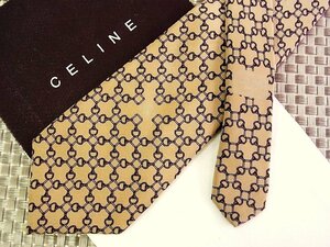 ♪33502C♪良品【金具 柄】セリーヌ【CELINE】ネクタイ