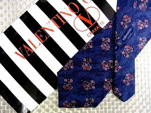 ♪1713S♪新品【花 葉っぱ 植物 柄】バレンティノ【VALENTINO】ネクタイ