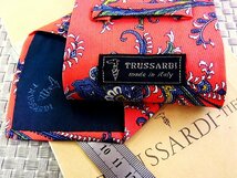 ♪33560C♪良品【ペイズリー 花 植物 柄】トラサルディ【TRUSSARDI】ネクタイ_画像3