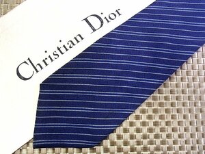 ♪33702C♪良品【ペイズリー ストライプ 柄】ディオール【Dior】ネクタイ