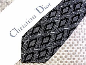 ♪33706C♪良品【菱形 デザイン 柄】ディオール【Dior】ネクタイ