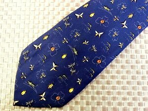 ♪33767D♪状態並品【テントウムシ トンボ チョウ 昆虫 柄】タイラック【Tie Rack】ネクタイ