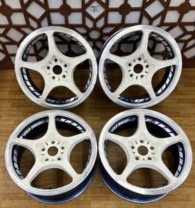 希少性/鍛造 ！！！RAYS VOLK RACING CHALLENGE F-ZERO 18 Inch　white/blue　5H 114.3 8.0jjJet+45 4本 jzx100 スプラ　RX7 s13/14/15