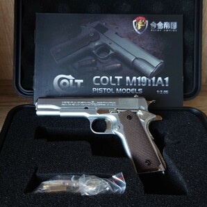 精巧1/2スケール　ミニチュアモデルガン　コルトM1911A1 シルバー　　 ミニチュアモデルガン　　ミリタリー　トイガン　モデルガン