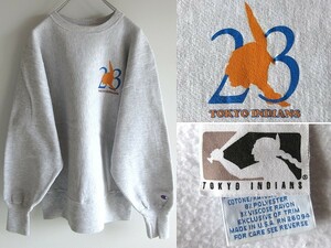  rare hard-to-find 90s Vintage TOKYO INDIANS Tokyo Indian z Champion Rebirth we b sweat M gray NOWHERE