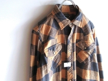 名作 TMT 2014AW L/SL STANDARD BUFFALO CHECK SHIRT USED加工 ロゴ刺繍 バッファローチェック ウエスタンシャツ ネルシャツ M タグ付_画像8