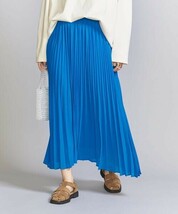 【即決】22ss 美品*BEAUTY&YOUTH ｜きれいブルー♪シフォン プリーツスカート （ビューティ&ユース）_画像2