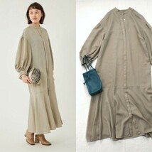 【即決】22ss 美品*1.3万 グリーンレーベル｜大人かわいい♪マーメイドシャツワンピース ベージュ（green label relaxing）_画像1