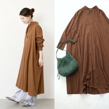 【即決】美品*1.5万 ジャーナルスタンダード｜柔らかコットン♪シャツワンピース ブラウン（JOURNAL STANDARD）_画像1