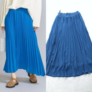 [ prompt decision ]22ss beautiful goods *BEAUTY&YOUTH l beautiful blue! chiffon pleated skirt ( view ti& Youth )