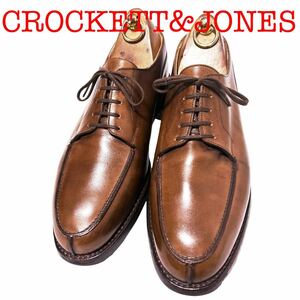 285.CROCKETT&JONES クロケットアンドジョーンズ MORETON Uチップ ビジネスシューズ 革靴 ブラウン 8.5E