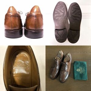 285.CROCKETT&JONES クロケットアンドジョーンズ MORETON Uチップ ビジネスシューズ 革靴 ブラウン 8.5Eの画像4