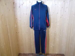 a862◆NIKE トラックジャケット◆ナイキ サイズL ネイビー/レッド セットアップ ジャージ イージーパンツ ポリエステル100％ 6C