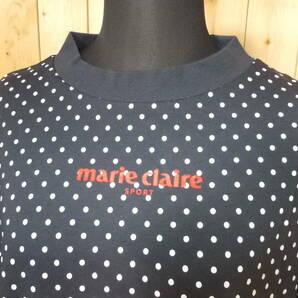 a374◆marie claire SPORT 半袖Tシャツ◆サイズLL 着用感少なめ 961573-00 マリクレール ノースリーブ ネイビー/ドット 送料360円 6Cの画像2