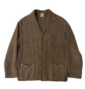 【30s-40s】French Linen Work Jacket フレンチワーク リネン ワークジャケット ユーロワーク スペシャル ヴィンテージ イタリア製