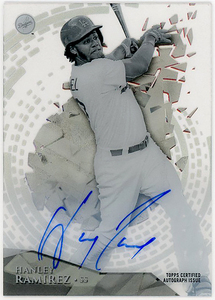 DODGERS-MARLINS-REDSOX△HANLEY RAMIREZ/2014 TOPPS HIGH TEK直書サイン #13/15ジャージNo BLACK&WHITE版!