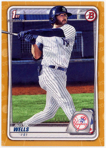 YANKEES捕手▲AUSTIN WELLS/2020 1st BOWMAN DRAFT PROS #50 ゴールド版!