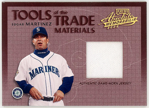 殿堂MARINERS△EDGAR MARTINEZ/2002 PLAYOFF ABSOLUTE MEMORABILIA TOOLS OF THE TRADE MATERIALSジャージ #300!